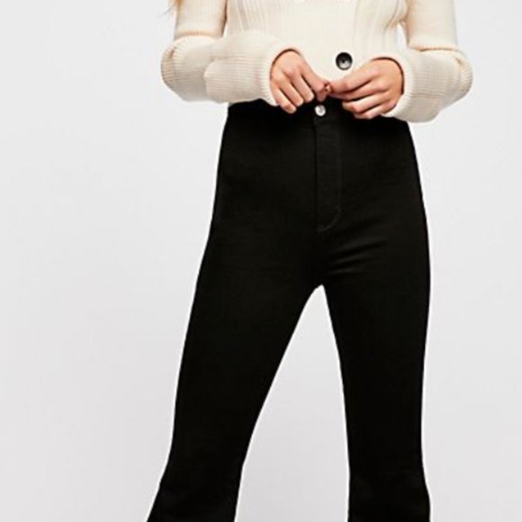 Free People Brooke Flare in Black (High Rise) - Picture 4 of 8